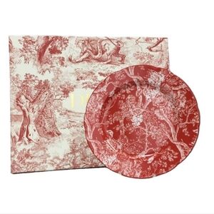 Like New DIOR Red Toile de Jouy XL Plate!